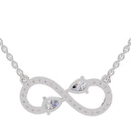 0.98 Carat Pear Shape Infinity Diamond Necklace 14K - White Gold