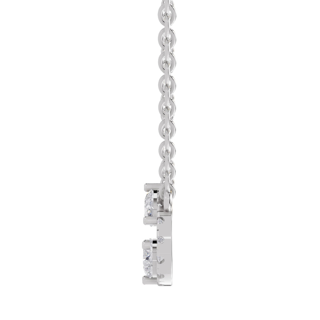 0.98 Carat Pear Shape Infinity Diamond Necklace 14K - White Gold