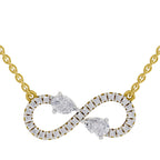 0.98 Carat Pear Shape Infinity Diamond Necklace 14K