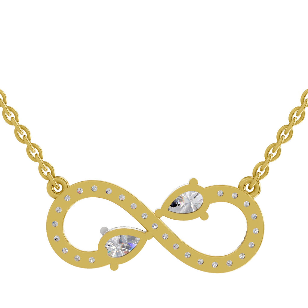 0.98 Carat Pear Shape Infinity Diamond Necklace 14K