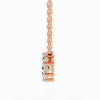 1.31 Carat Round Graduated Bar Necklace 14K - Rose Gold