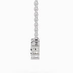 1.31 Carat Round Graduated Bar Necklace 14K - White Gold