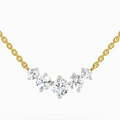 1.31 Carat Round Graduated Bar Necklace 14K