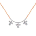 1.91 Carat Pear Floral Drop Diamond Necklace 14K - Rose Gold