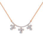 1.91 Carat Pear Floral Drop Diamond Necklace 14K - Rose Gold