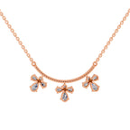 1.91 Carat Pear Floral Drop Diamond Necklace 14K - Rose Gold