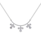 1.91 Carat Pear Floral Drop Diamond Necklace 14K - White Gold