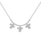 1.91 Carat Pear Floral Drop Diamond Necklace 14K - White Gold