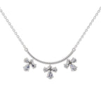 1.91 Carat Pear Floral Drop Diamond Necklace 14K - White Gold
