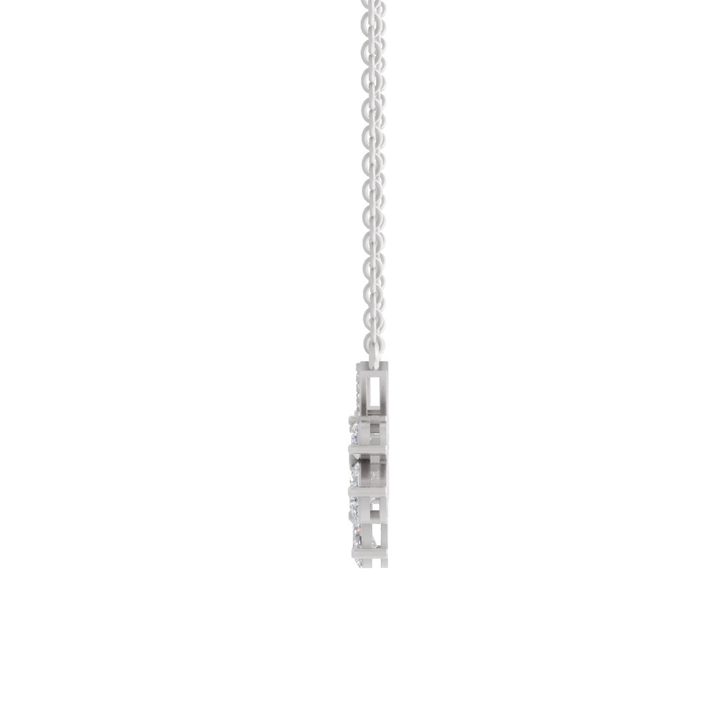 1.91 Carat Pear Floral Drop Diamond Necklace 14K - White Gold