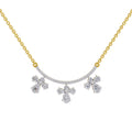 1.91 Carat Pear Floral Drop Diamond Necklace 14K