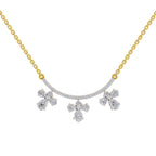 1.91 Carat Pear Floral Drop Diamond Necklace 14K