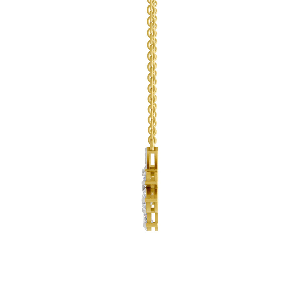 1.91 Carat Pear Floral Drop Diamond Necklace 14K