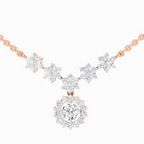 1.16 Carat Round Floral Necklace 14K - Rose Gold