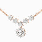 Exquisite Round Floral Diamond Necklace