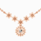 Exquisite Round Floral Diamond Necklace