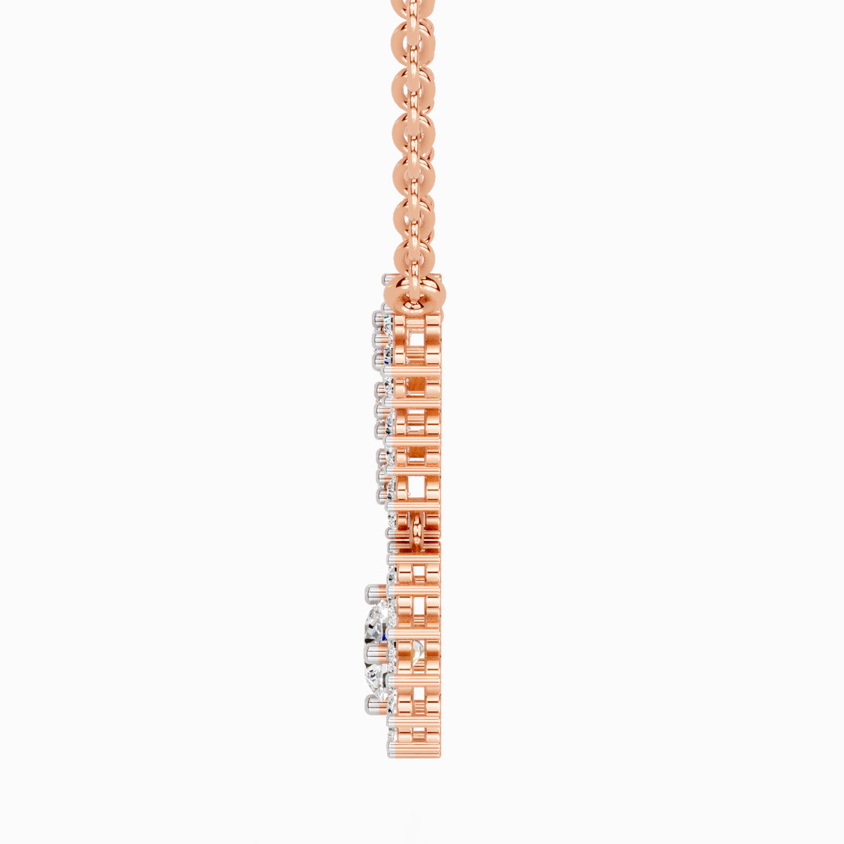 Exquisite Round Floral Diamond Necklace