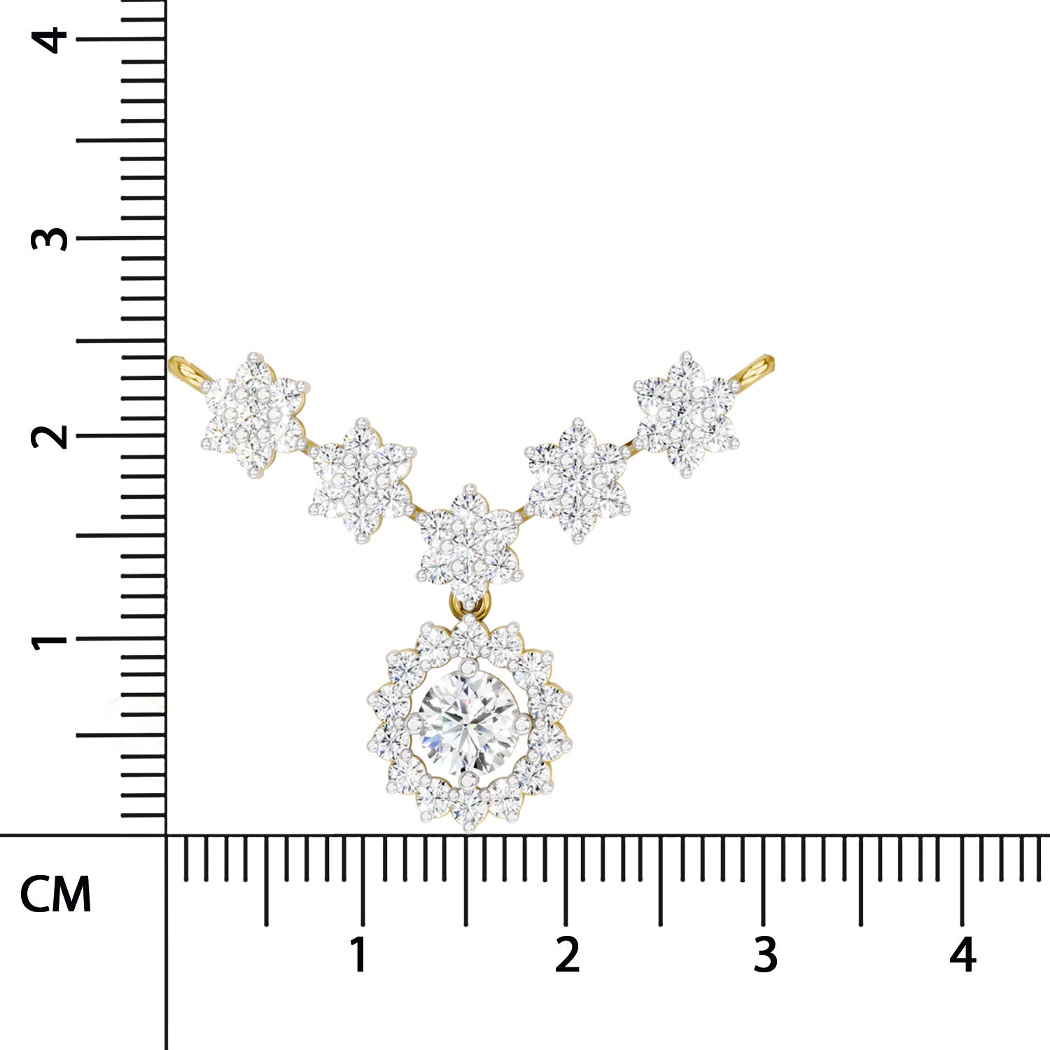 Exquisite Round Floral Diamond Necklace