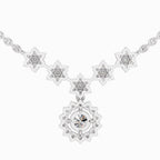 Exquisite Round Floral Diamond Necklace