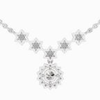 1.16 Carat Round Floral Necklace 14K - White Gold