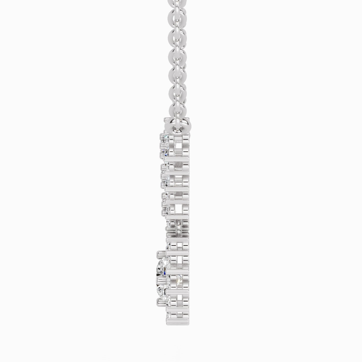 Exquisite Round Floral Diamond Necklace