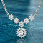Exquisite Round Floral Diamond Necklace