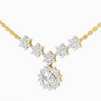 1.16 Carat Round Floral Necklace 14K