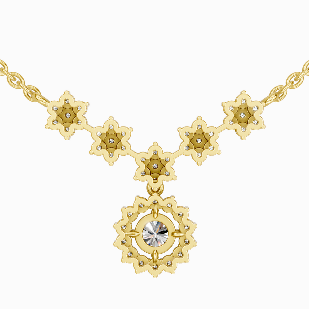 1.16 Carat Round Floral Necklace 14K
