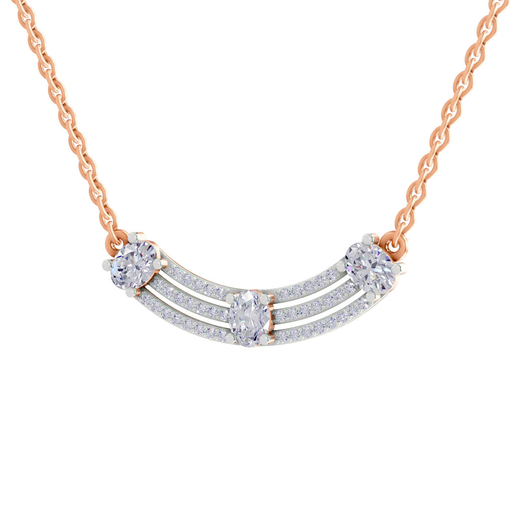 1.1 Carat Trinity Diamond Pendant Necklace 14K - Rose Gold