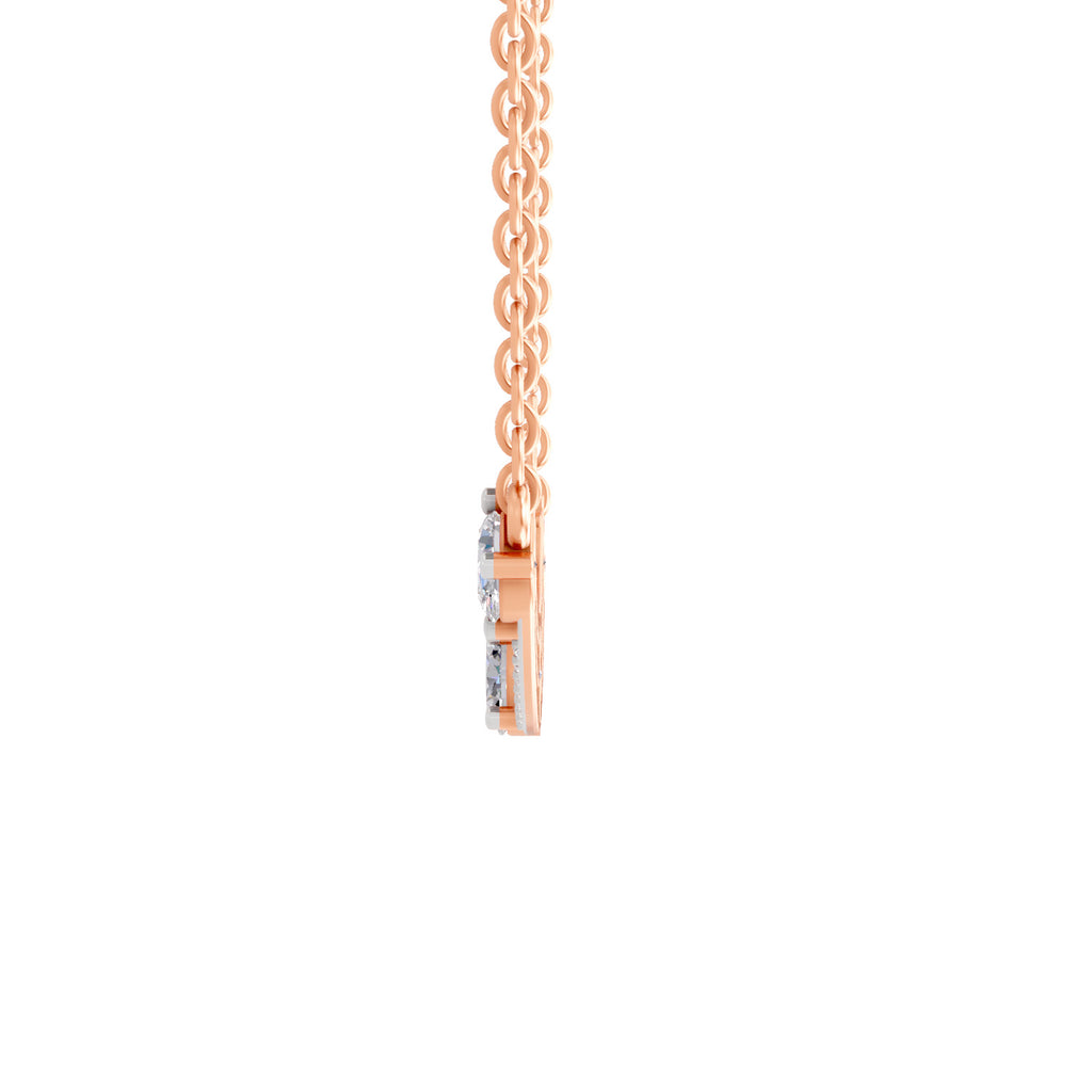 1.1 Carat Trinity Diamond Pendant Necklace 14K - Rose Gold