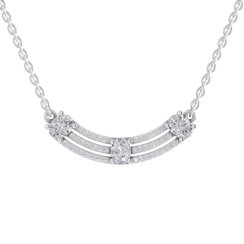 1.1 Carat Trinity Diamond Pendant Necklace 14K - White Gold