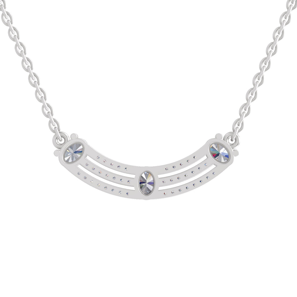 1.1 Carat Trinity Diamond Pendant Necklace 14K - White Gold