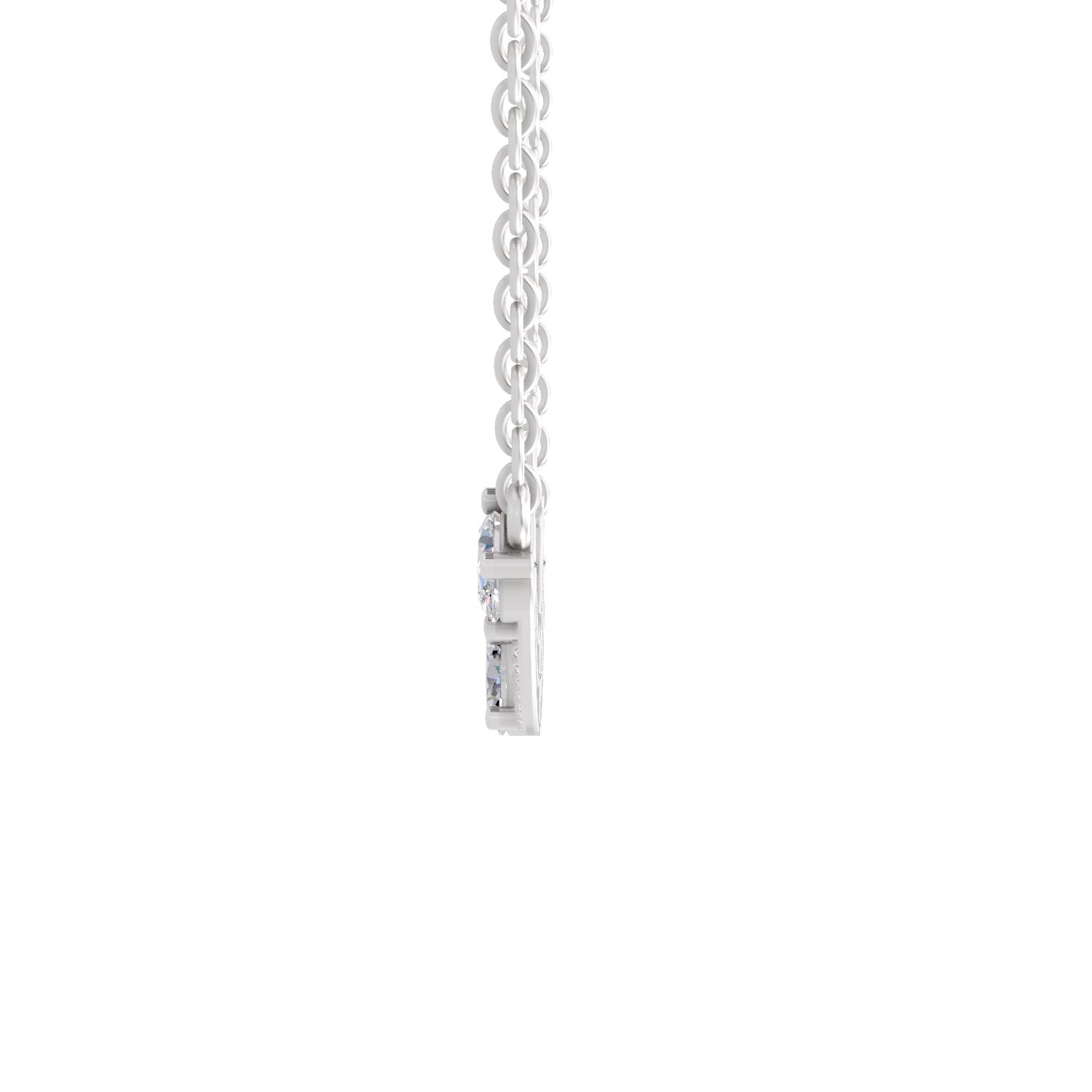 1.1 Carat Trinity Diamond Pendant Necklace 14K - White Gold