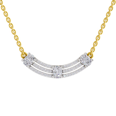 1.1 Carat Trinity Diamond Pendant Necklace 14K
