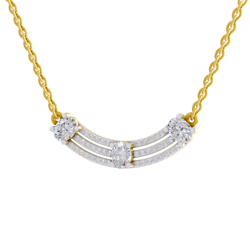 1.1 Carat Trinity Diamond Pendant Necklace 14K
