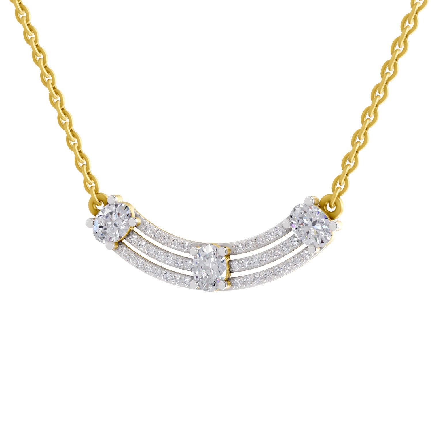 1.1 Carat Trinity Diamond Pendant Necklace 14K