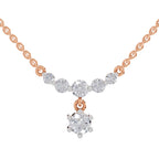 1.13 Carat Graduated Diamond Drop Necklace 14K - Rose Gold