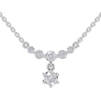 1.13 Carat Graduated Diamond Drop Necklace 14K - White Gold