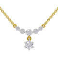 1.13 Carat Graduated Diamond Drop Necklace 14K