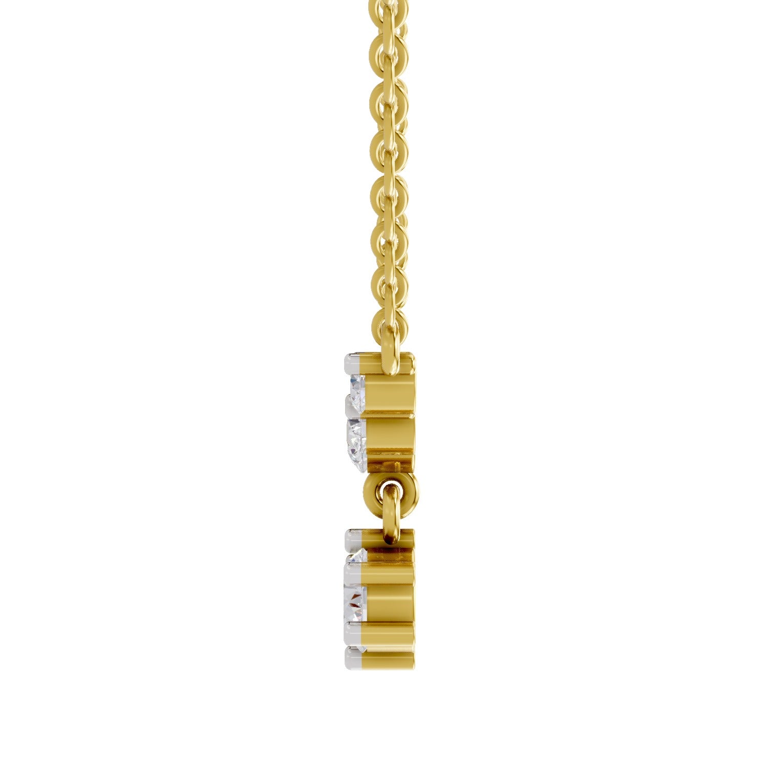 1.13 Carat Graduated Diamond Drop Necklace 14K