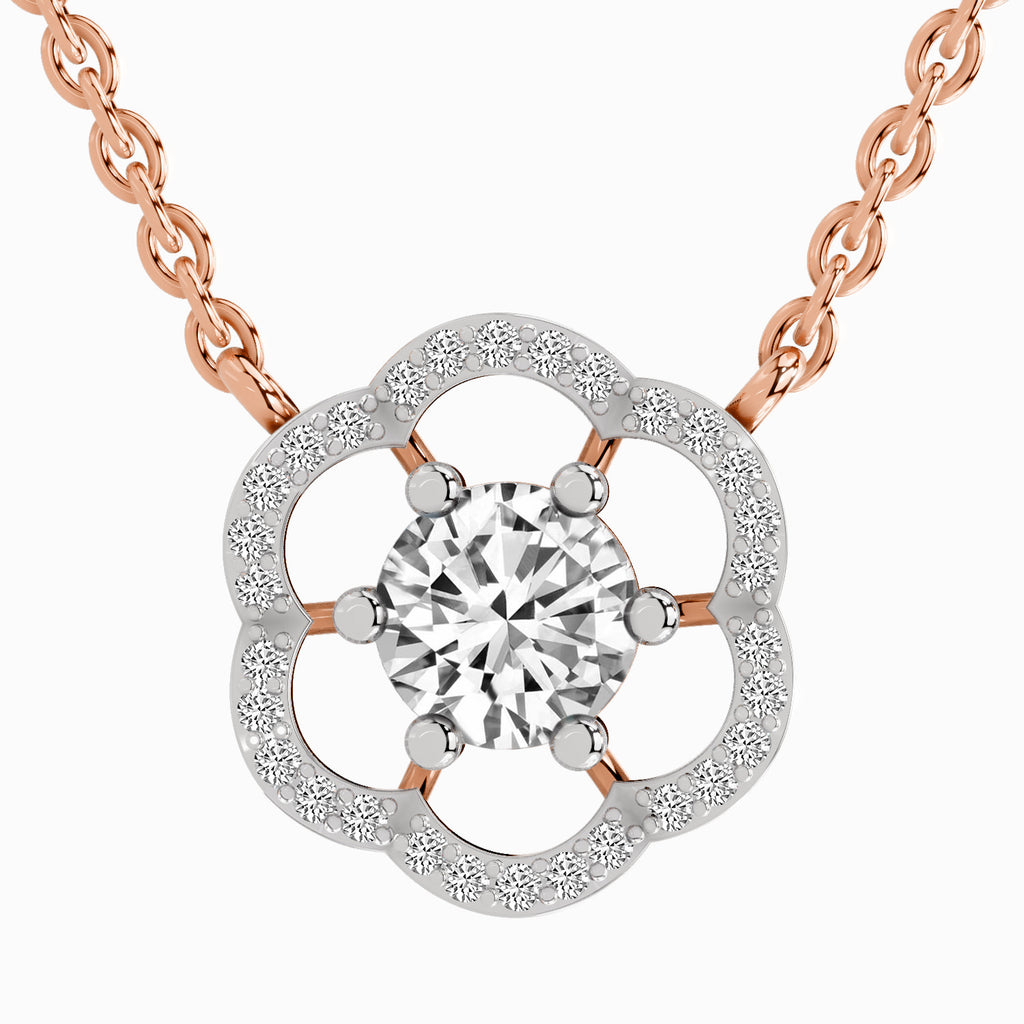 0.95 Carat Floral Diamond 14K - Rose Gold