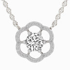 0.95 Carat Floral Diamond 14K - White Gold
