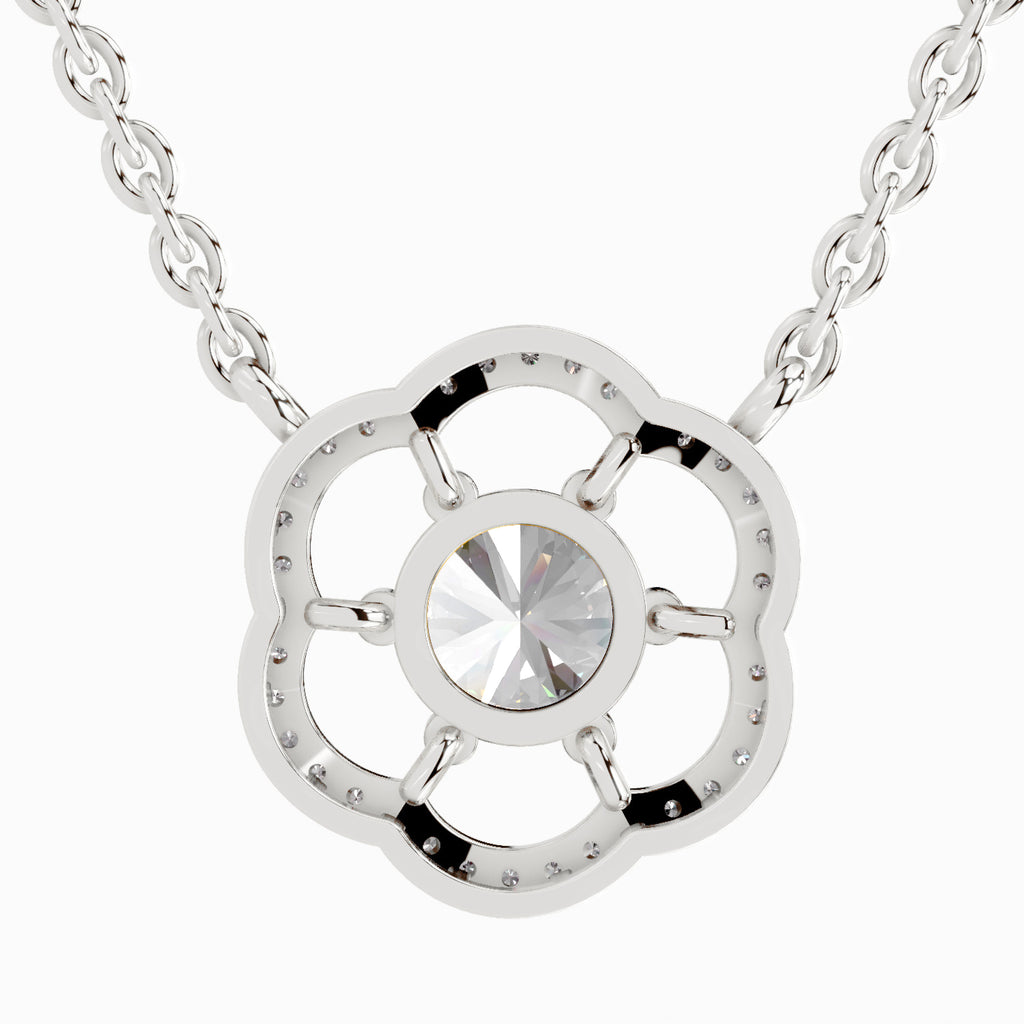 0.95 Carat Floral Diamond 14K - White Gold