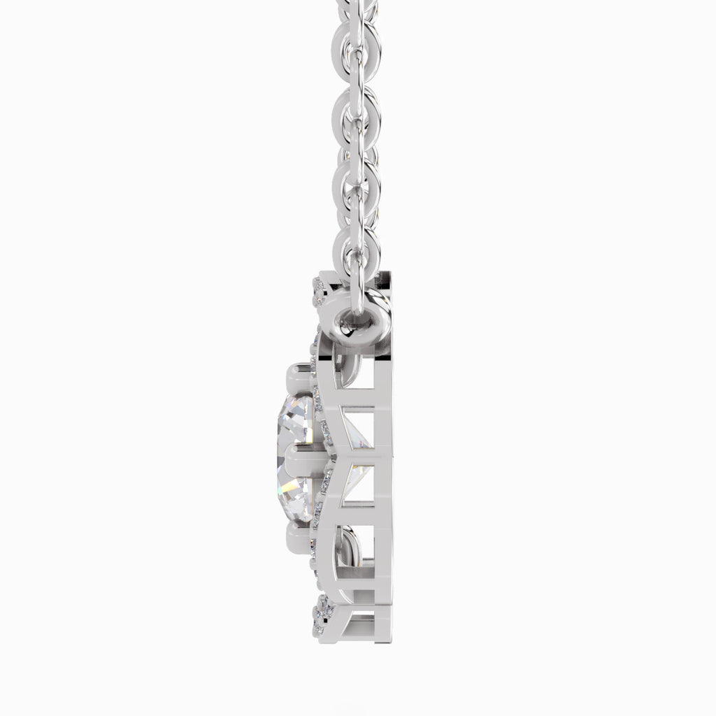0.95 Carat Floral Diamond 14K - White Gold