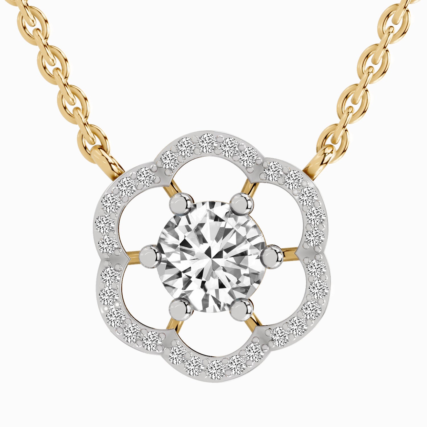 0.95 Carat Floral Diamond 14K
