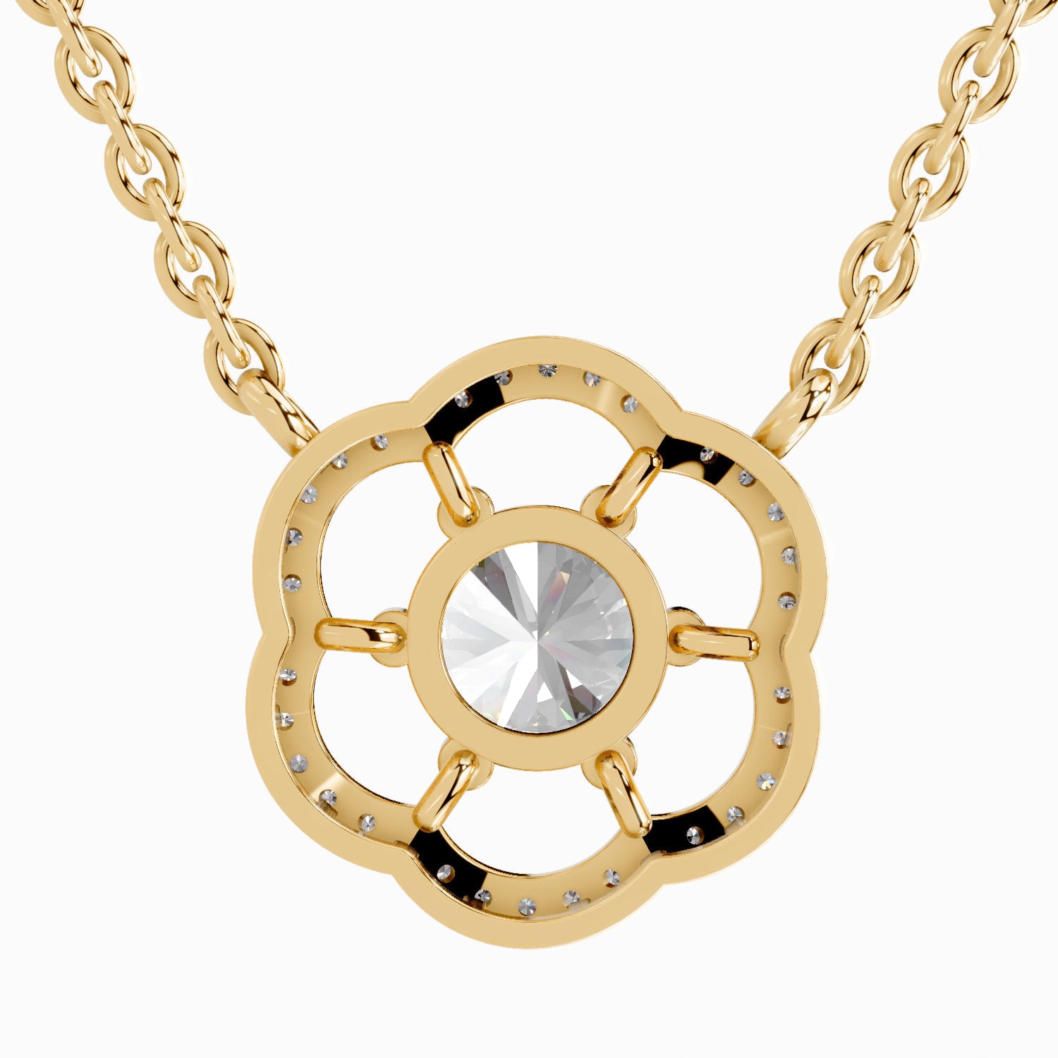 0.95 Carat Floral Diamond 14K