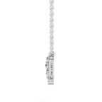 1.45 Carat Round Three-Stone Halo Pendant Necklace 14K - White Gold