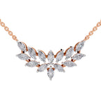 1.82 Carat Marquise Shape Cluster Diamond Necklace 14K - Rose Gold