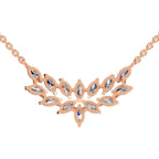 1.82 Carat Marquise Shape Cluster Diamond Necklace 14K - Rose Gold
