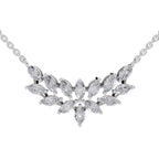 1.82 Carat Marquise Shape Cluster Diamond Necklace 14K - White Gold